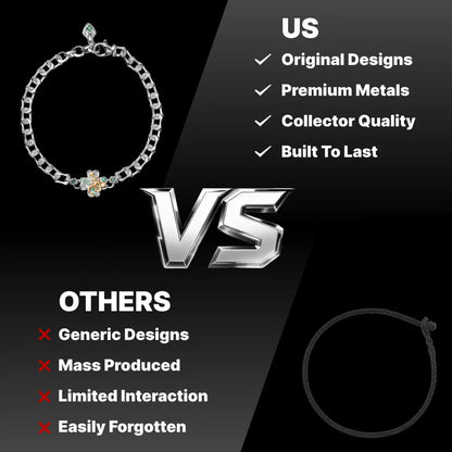 Silver-tone Lucky Clover Snake Bracelet compared with generic bracelet designs