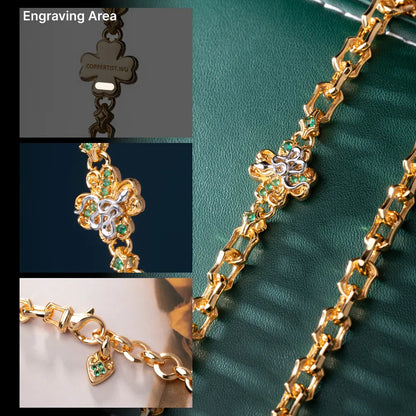 Lucky Clover Snake Necklace product view in gold-tone finish