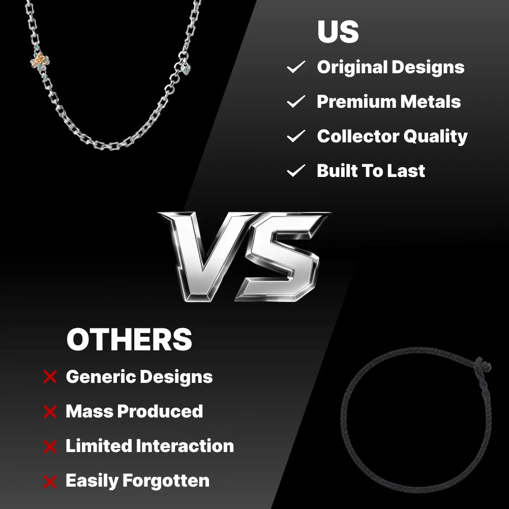 Lucky Clover Snake Necklace product view in silver-tone finish