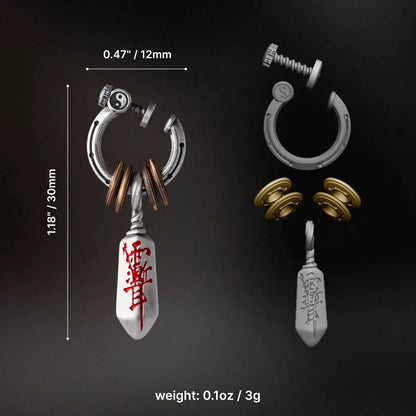 Dimensions and weight of Masterblade clip-on earrings