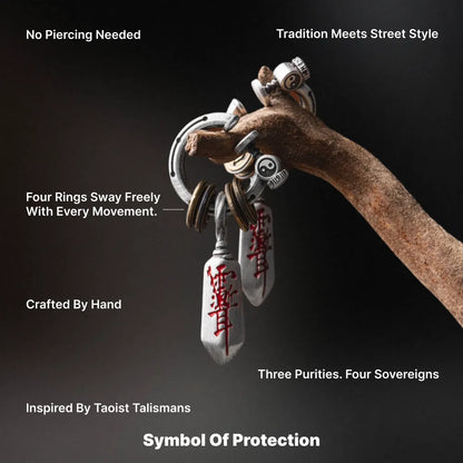 Taoist talisman design story of the Masterblade clip-on earring
