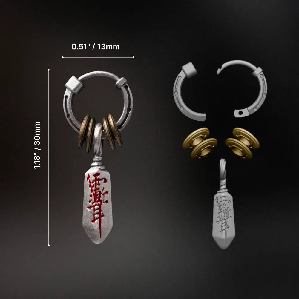Dimensions and weight of Masterblade talisman earrings