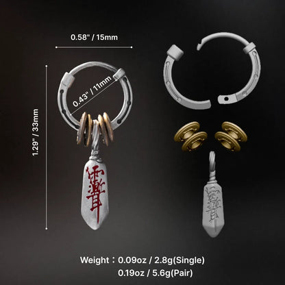 Masterblade talisman earrings large
