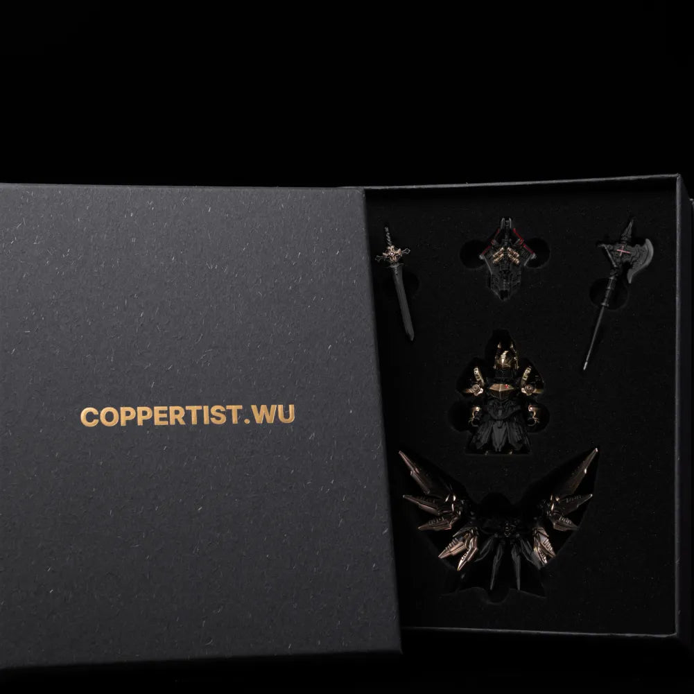 Blackened and Bronze Mech Justicar gift box presentation