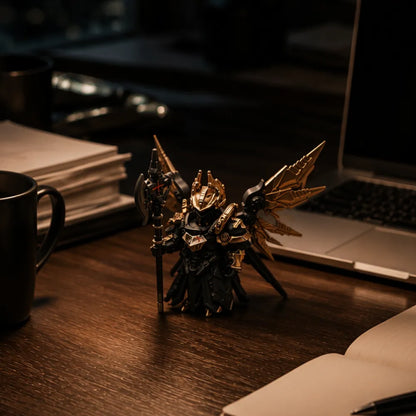 Blackened and Bronze Mech Justicar tabletop lifestyle display