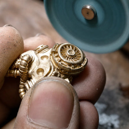 Mechanical Heart Pendant hand polishing craftsmanship
