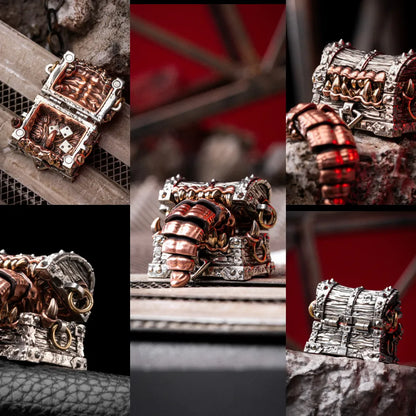 White bronze and copper Mimicling Chest Pendant craftsmanship details