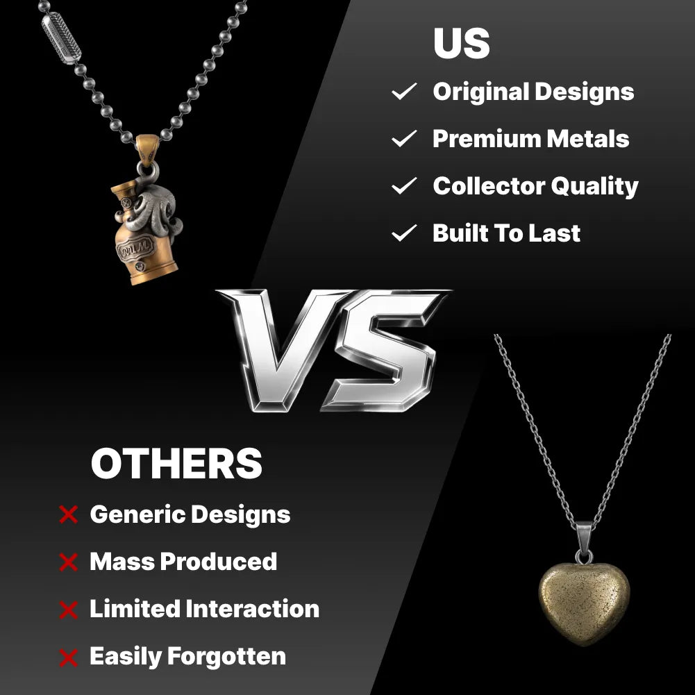 Original Octopus capsule pendant compared with generic alternatives