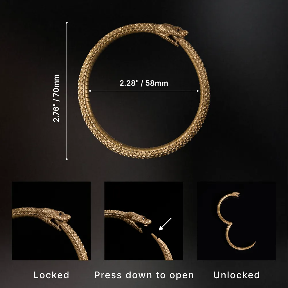 Ouroboros Bracelet Brass
