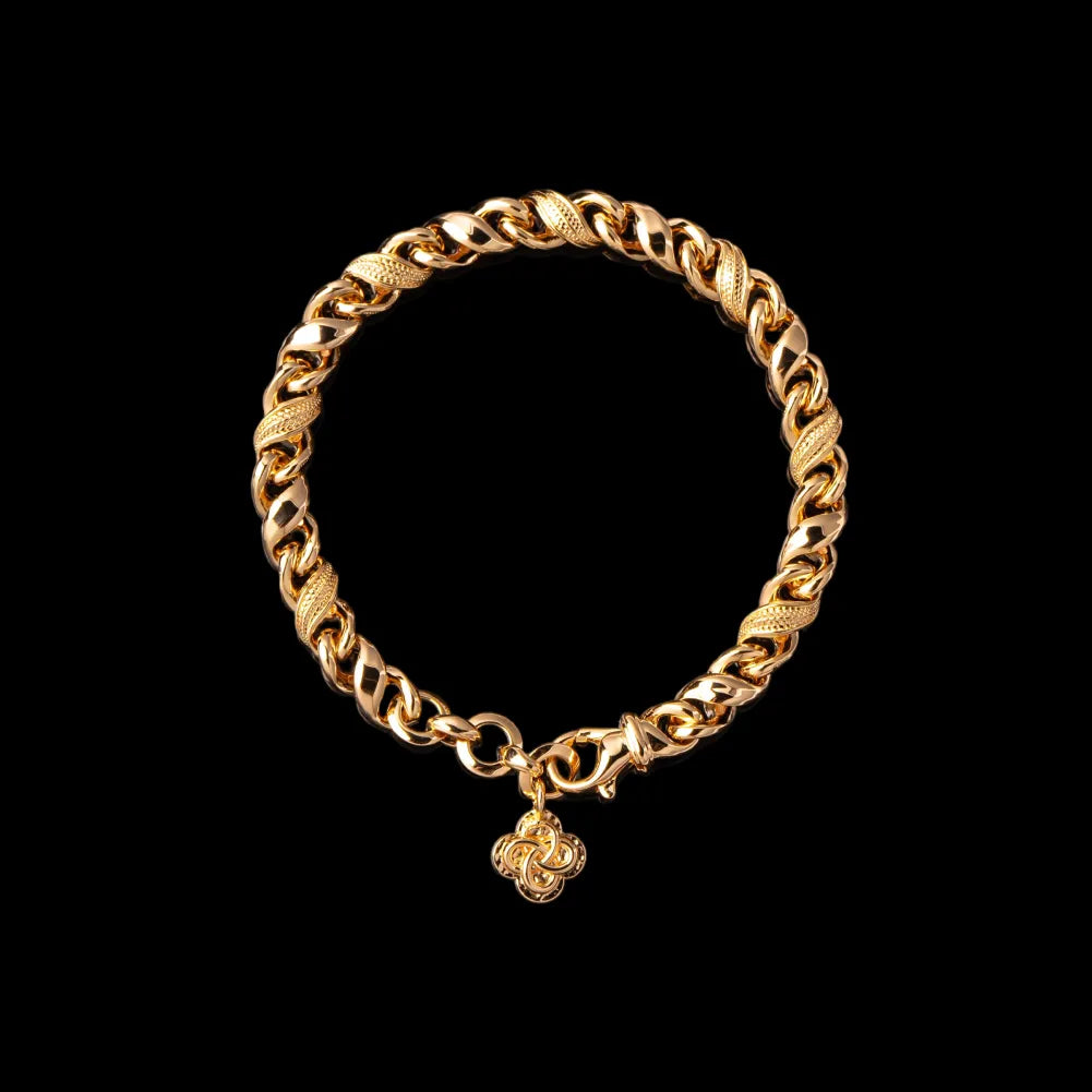 Ouroboros Infinity Bracelet in 24K Gold Plated Brass