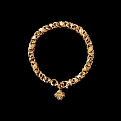 Ouroboros Infinity Bracelet in 24K Gold Plated Brass