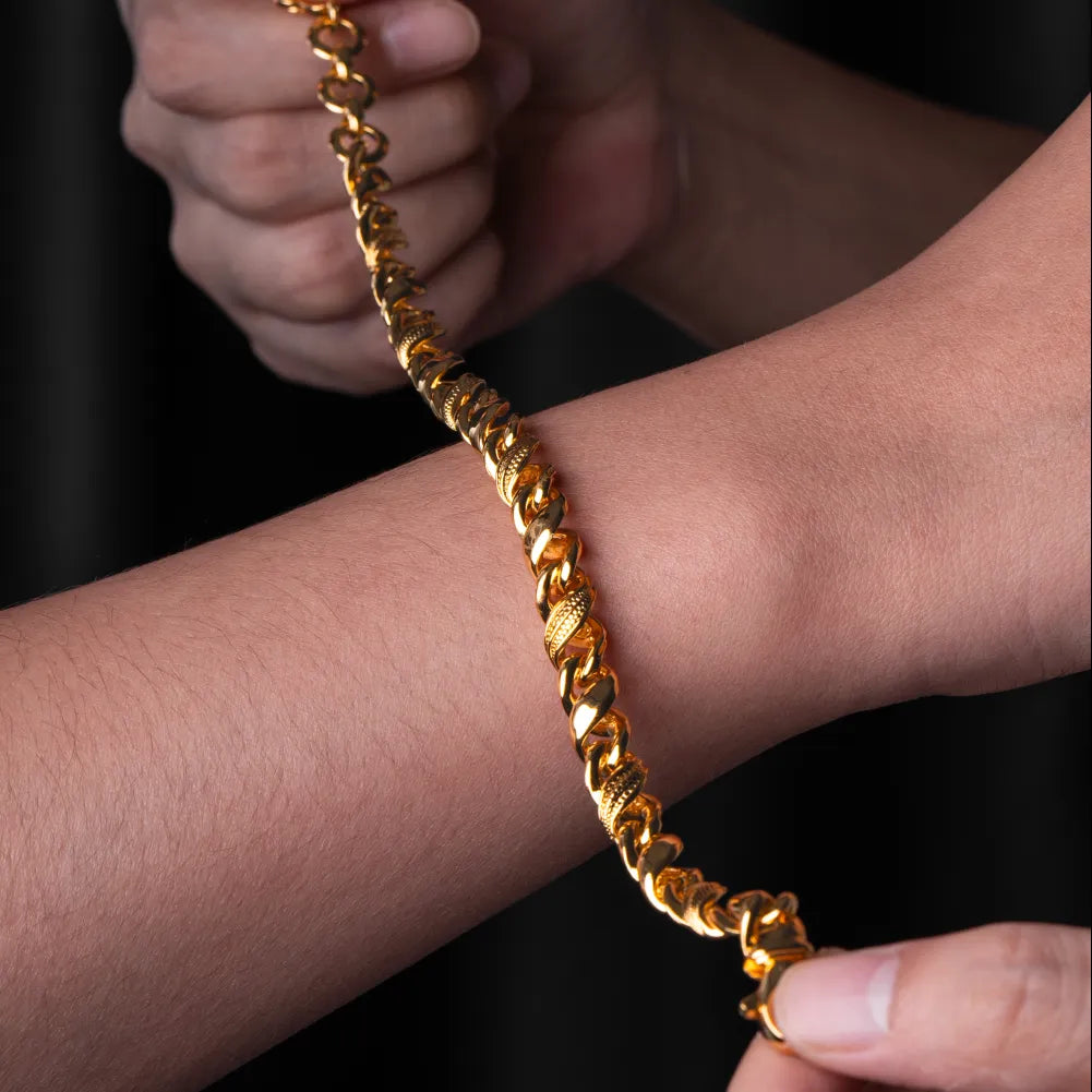 Ouroboros Infinity Bracelet gold-finish clasp and fit detail