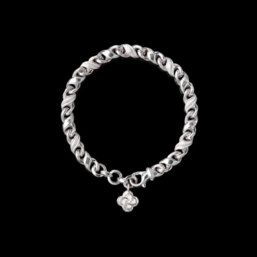 Ouroboros Infinity Bracelet in Silver
