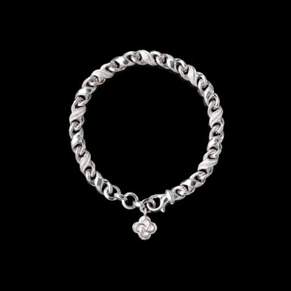 Ouroboros Infinity Bracelet in Silver