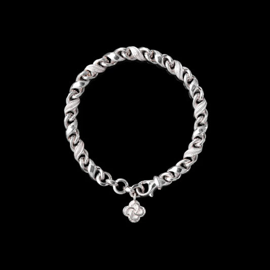 Ouroboros Infinity Bracelet in Silver