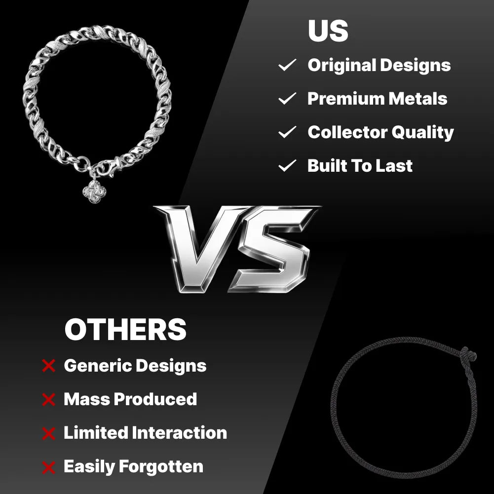 Ouroboros Infinity Bracelet white-finish brand design information