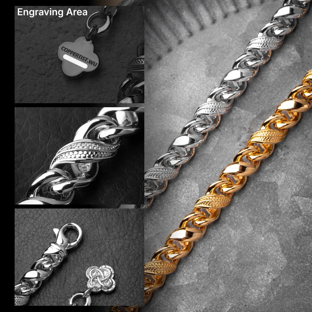 Ouroboros Infinity Bracelet white-finish detail and engraving area