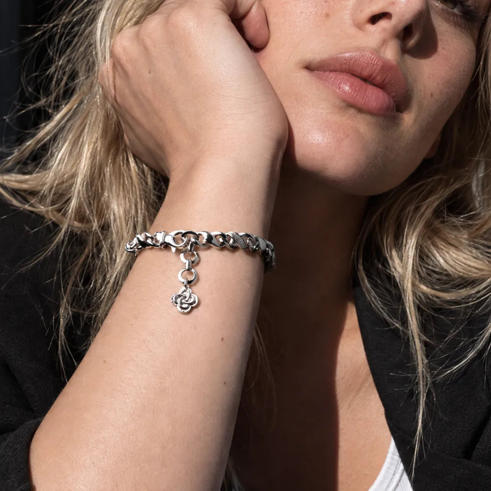Ouroboros Infinity Bracelet white-finish wrist styling