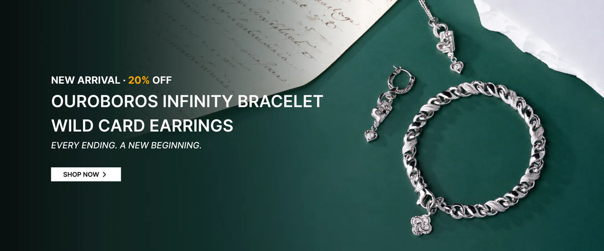 Ouroboros Infinity Bracelet & Wild Card Earrings
