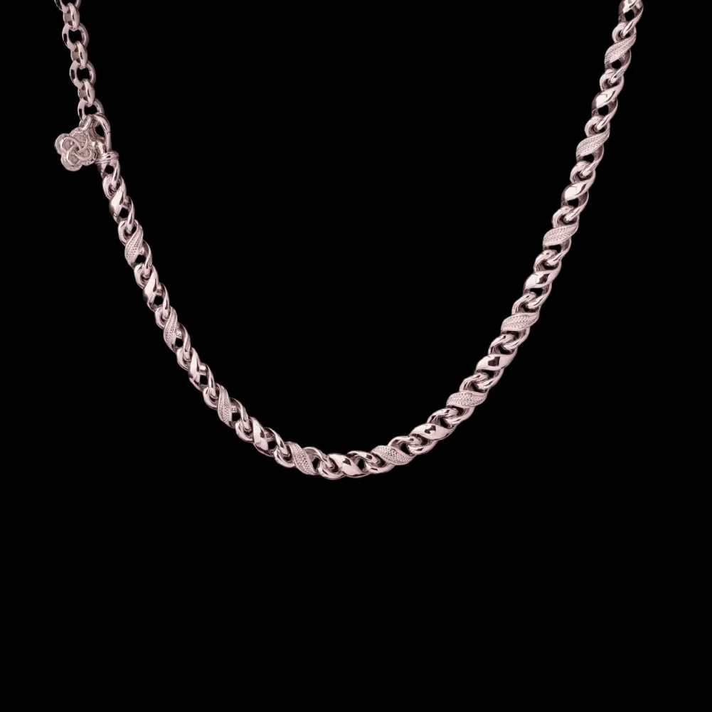 Custom SKU image of the Ouroboros Infinity Necklace in rose-tone finish