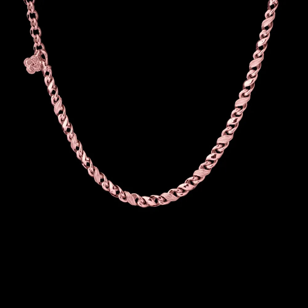 Custom SKU image of the Ouroboros Infinity Necklace in rose-tone finish