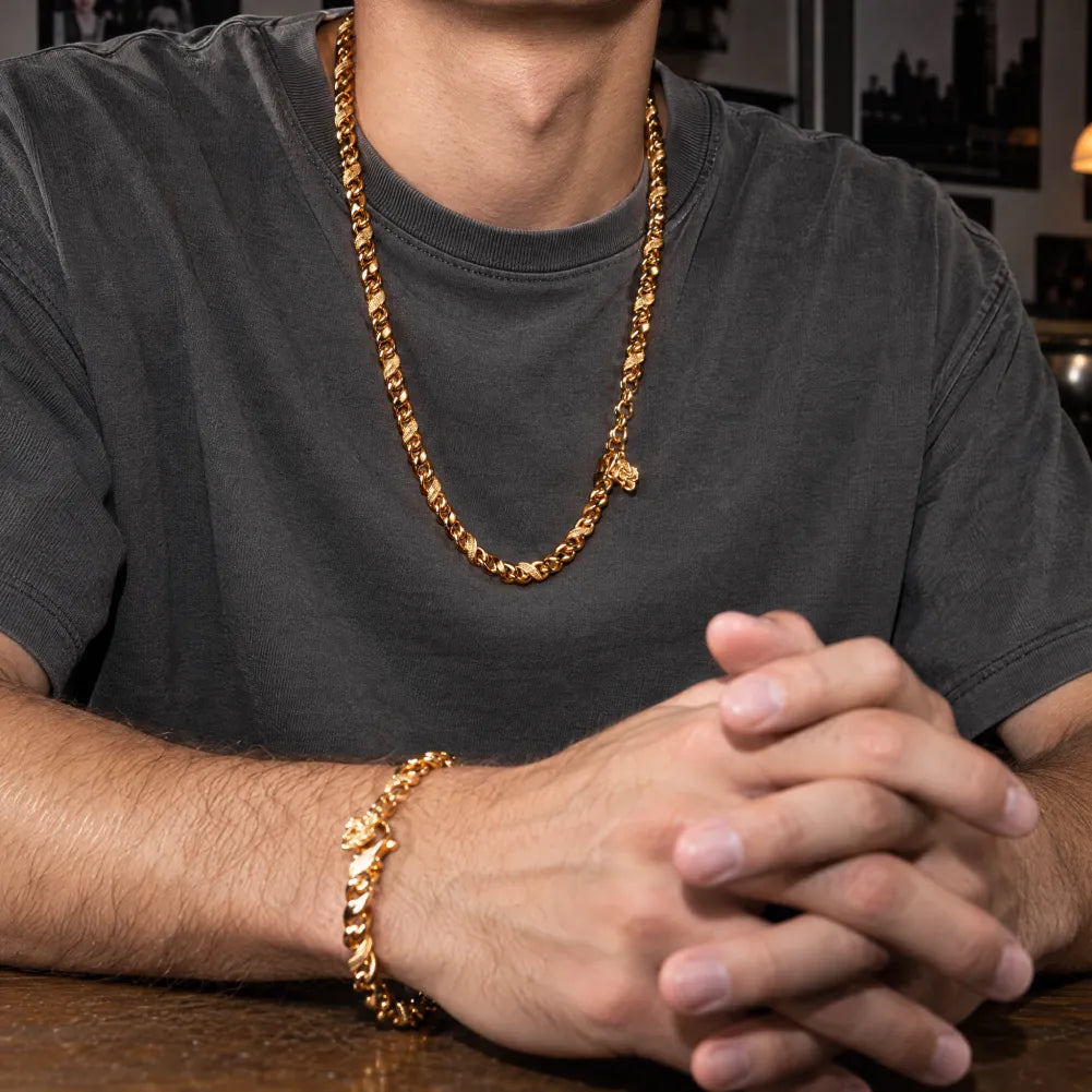 Ouroboros Infinity Necklace product view in gold-tone finish