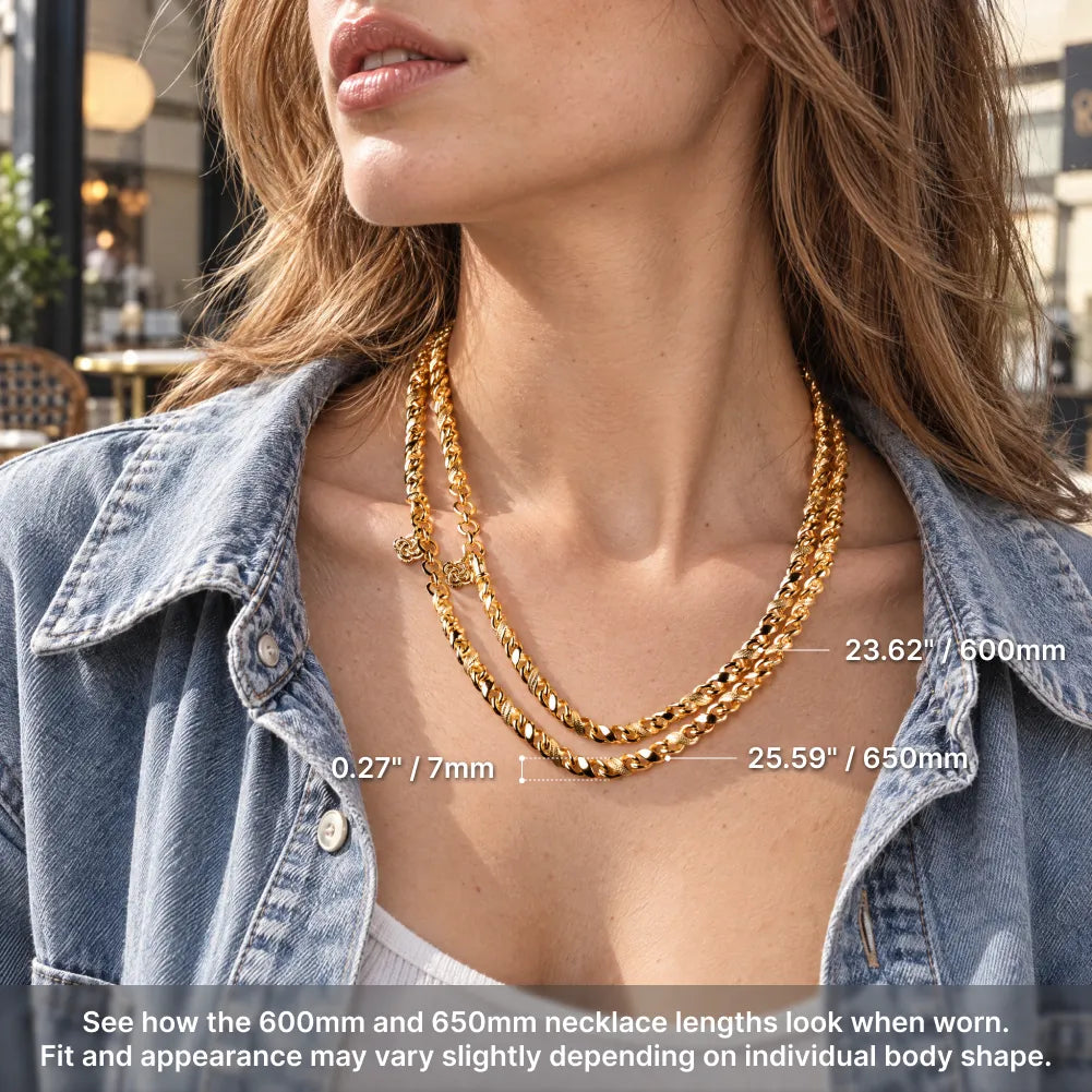 Ouroboros Infinity Necklace product view in gold-tone finish