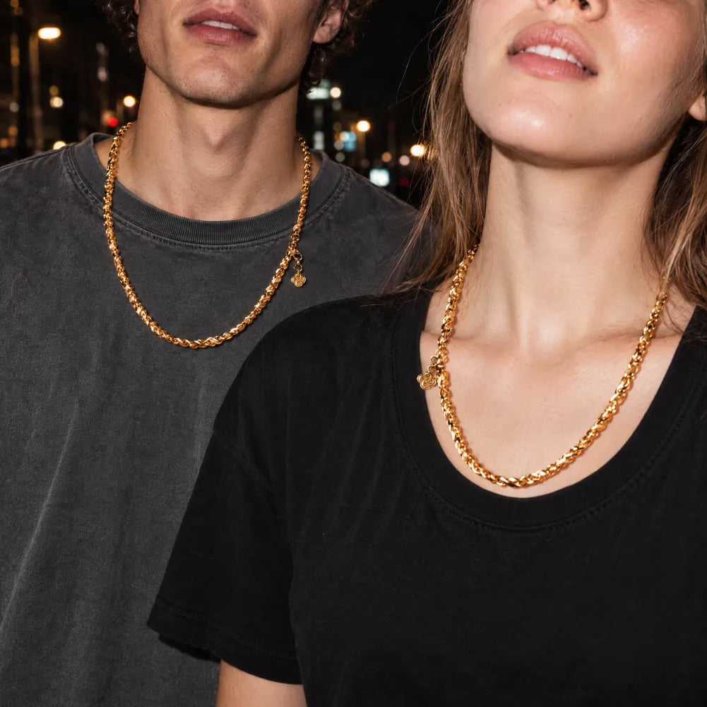 Ouroboros Infinity Necklace product view in gold-tone finish