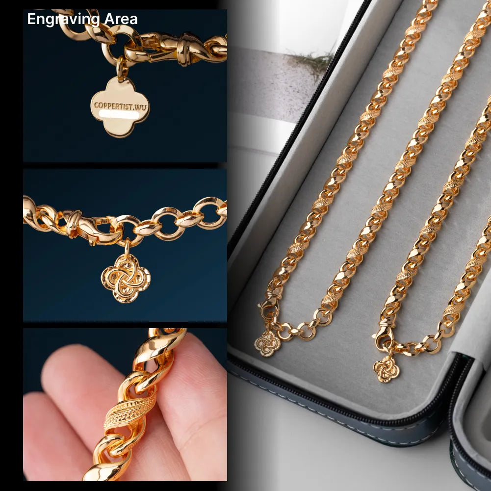 Ouroboros Infinity Necklace product view in gold-tone finish