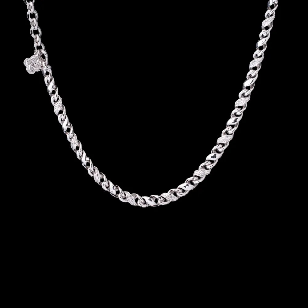 Custom SKU image of the Ouroboros Infinity Necklace in silver-tone finish