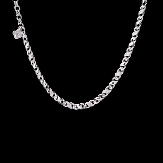 Custom SKU image of the Ouroboros Infinity Necklace in silver-tone finish