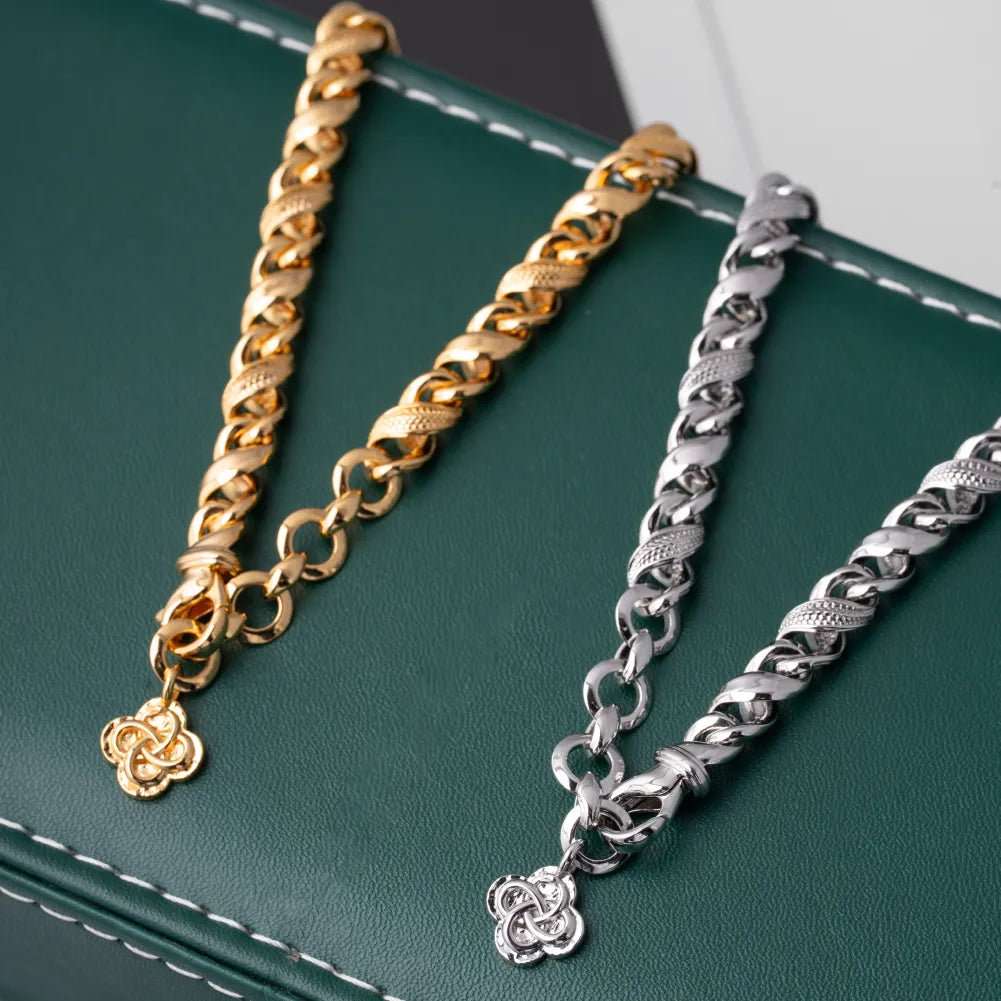 Ouroboros Infinity Necklace product view in silver-tone finish