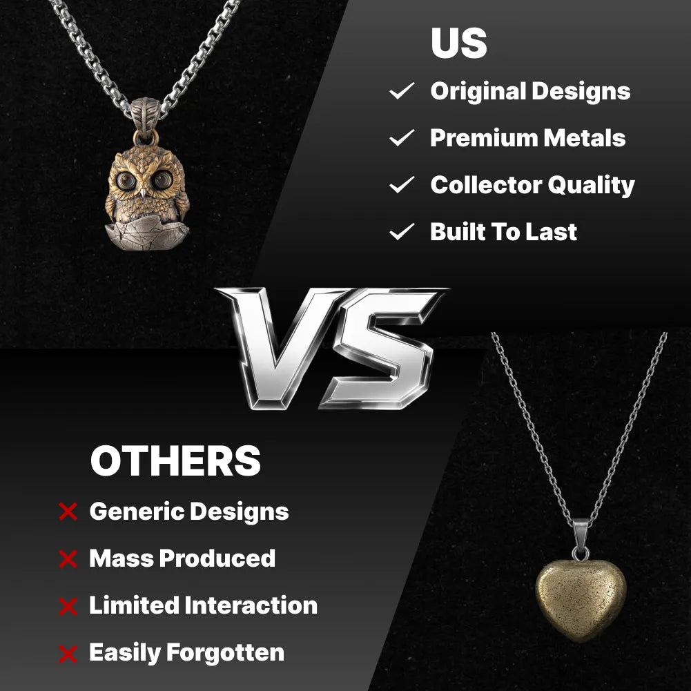 COPPERTIST.WU original owl fidget pendant compared with generic alternatives