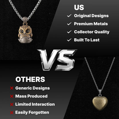 COPPERTIST.WU original owl fidget pendant compared with generic alternatives