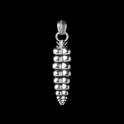 Polished White Bronze Rattlesnake Tail Pendant