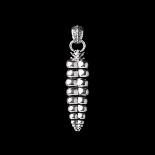 Polished White Bronze Rattlesnake Tail Pendant