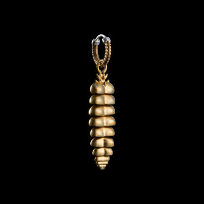Rattlesnake Tail earrings in Brass / Single