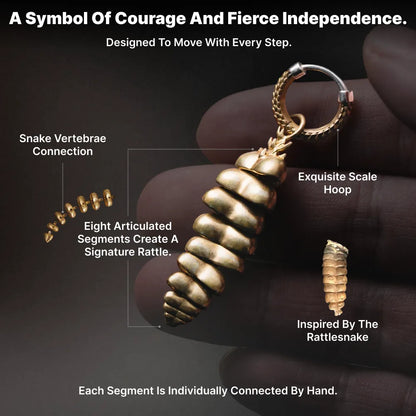 Rattlesnake Tail earring design details and symbolic elements