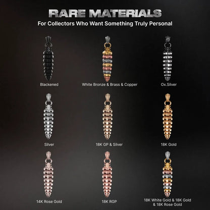 Rattlesnake tail pendant material and finish options