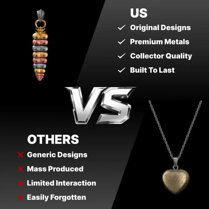 COPPERTIST.WU original rattlesnake tail pendant compared with generic alternatives