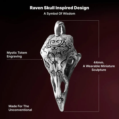 Raven Skull Pendant symbolic design details