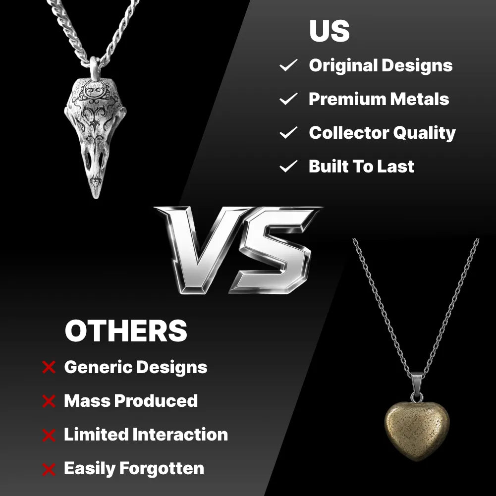 Raven Skull Pendant craftsmanship comparison