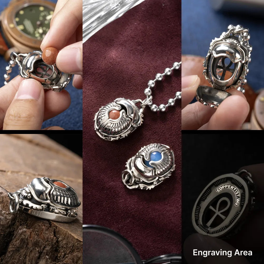 Scarab Pendant details and engraving area