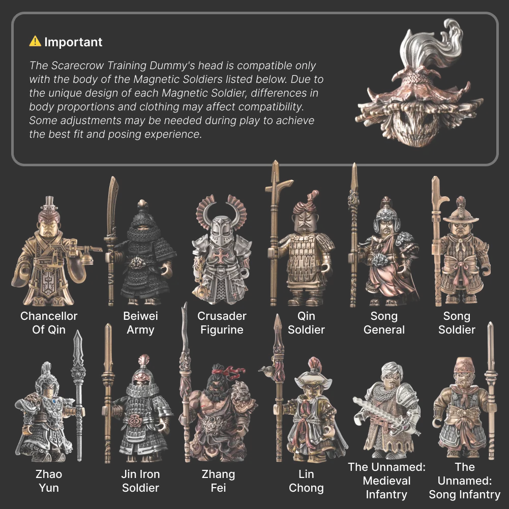 Scarecrow Training Dummy compatibility guide for large warrior figurines