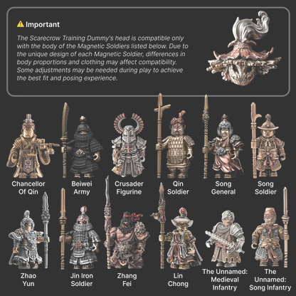 Scarecrow Training Dummy compatibility guide for large warrior figurines