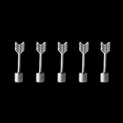 Set of five removable oxidized silver arrows for Scarecrow Training Dummy