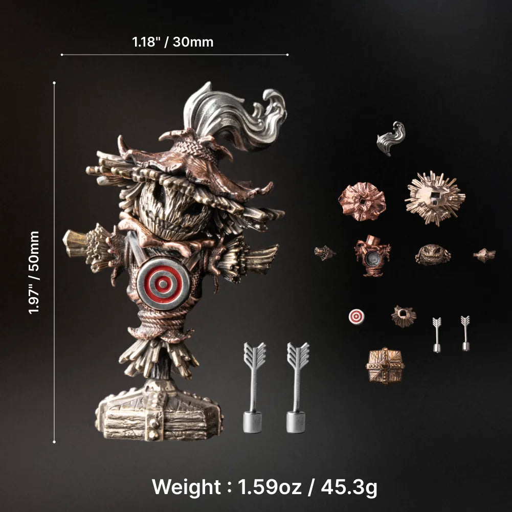 Scarecrow Training Dummy dimensions, weight and removable accessory parts