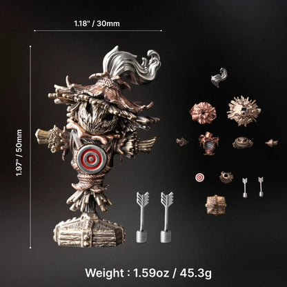 Scarecrow Training Dummy dimensions, weight and removable accessory parts