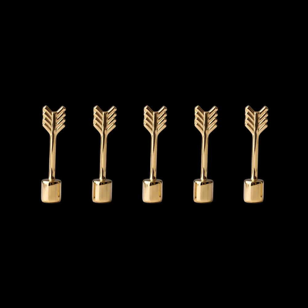 Set of five removable arrows in yellow gold finish for Scarecrow Training Dummy