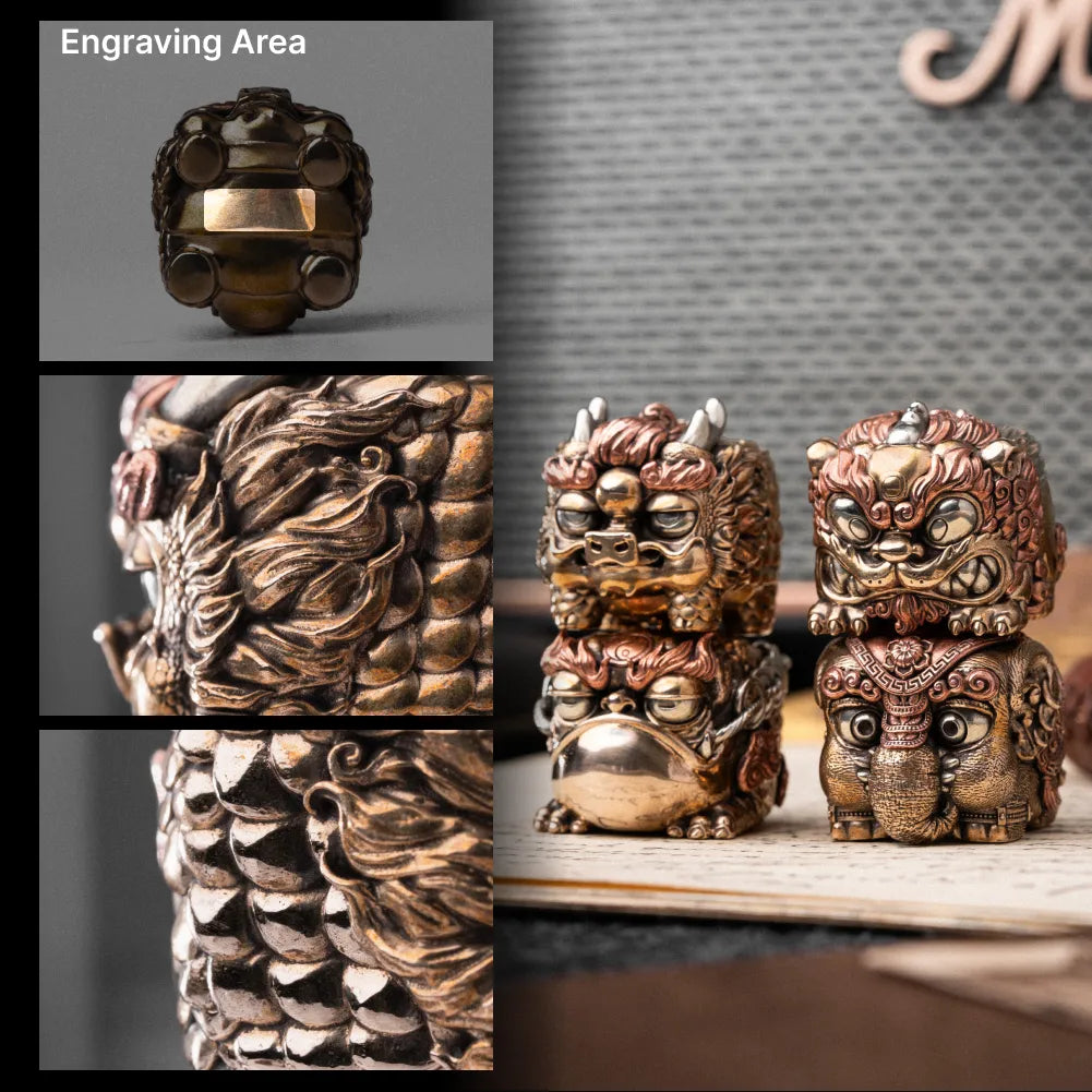 Engraving area detail for the Pig-Nosed Qilin figurine